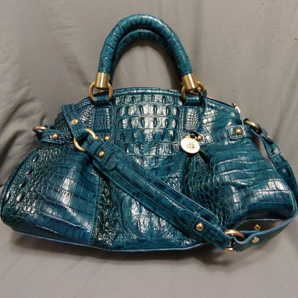 Brahmin handbag - croc embossed leather
